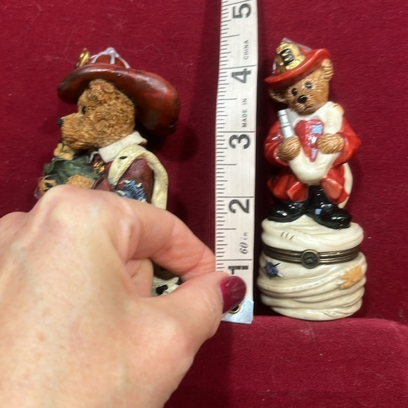 Boyds Bears & Friends FIREMAN figures ceramic fire fighters baby 2 teddy bears - Picture 12 of 13
